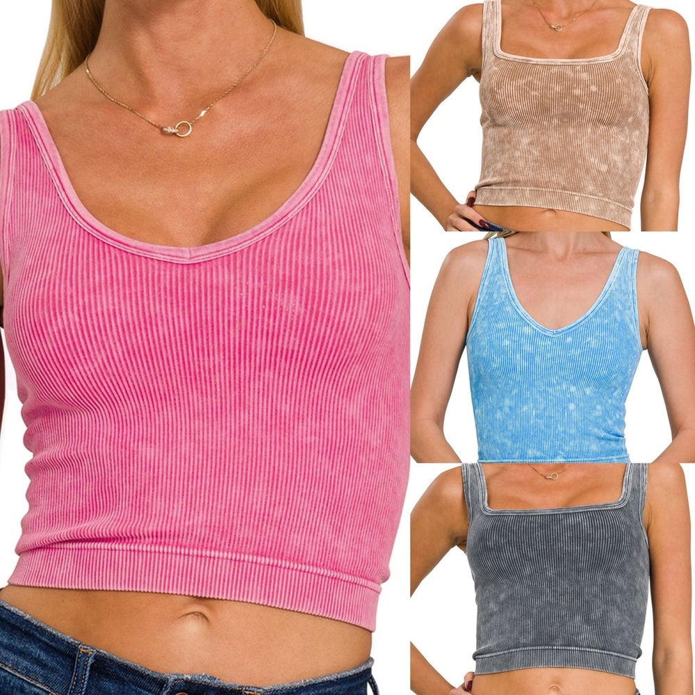 NWT Women's Ribbed Tank Top in black ash Gray